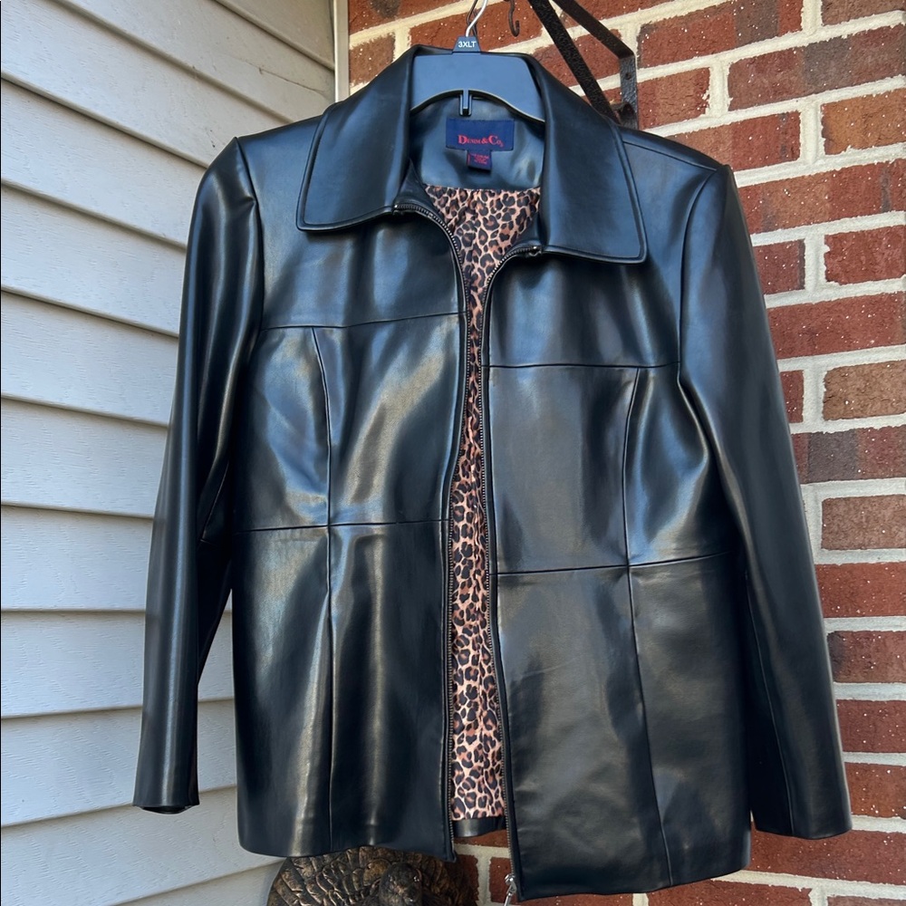 Black Faux Leather Jacket Women’s M